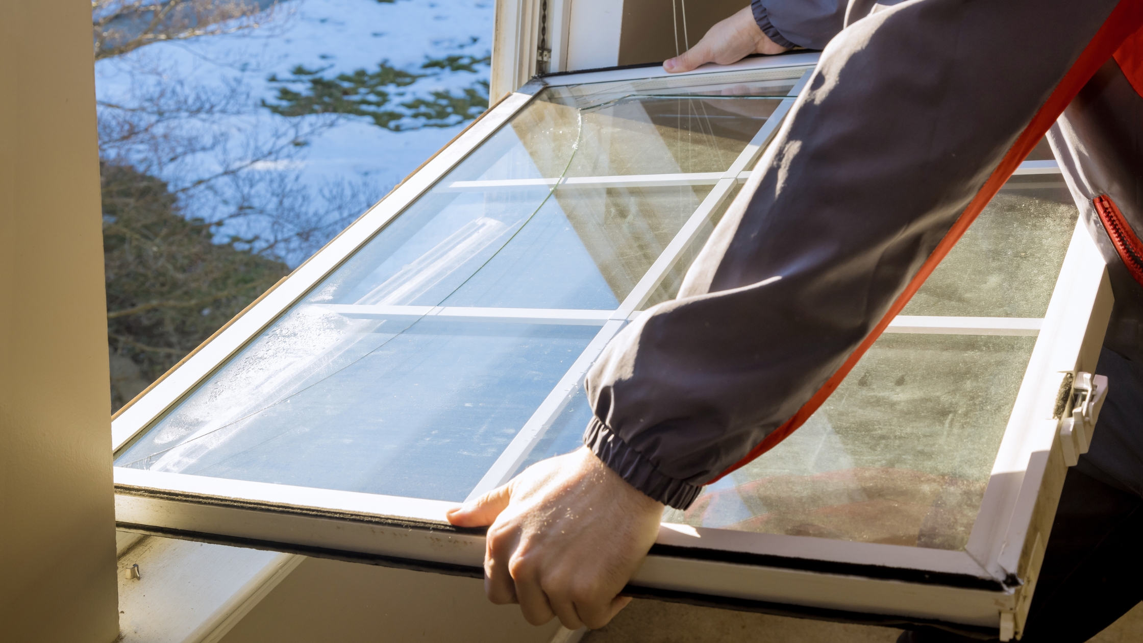 Close-up of a custom-fit replacement window installed for energy efficiency in El Paso